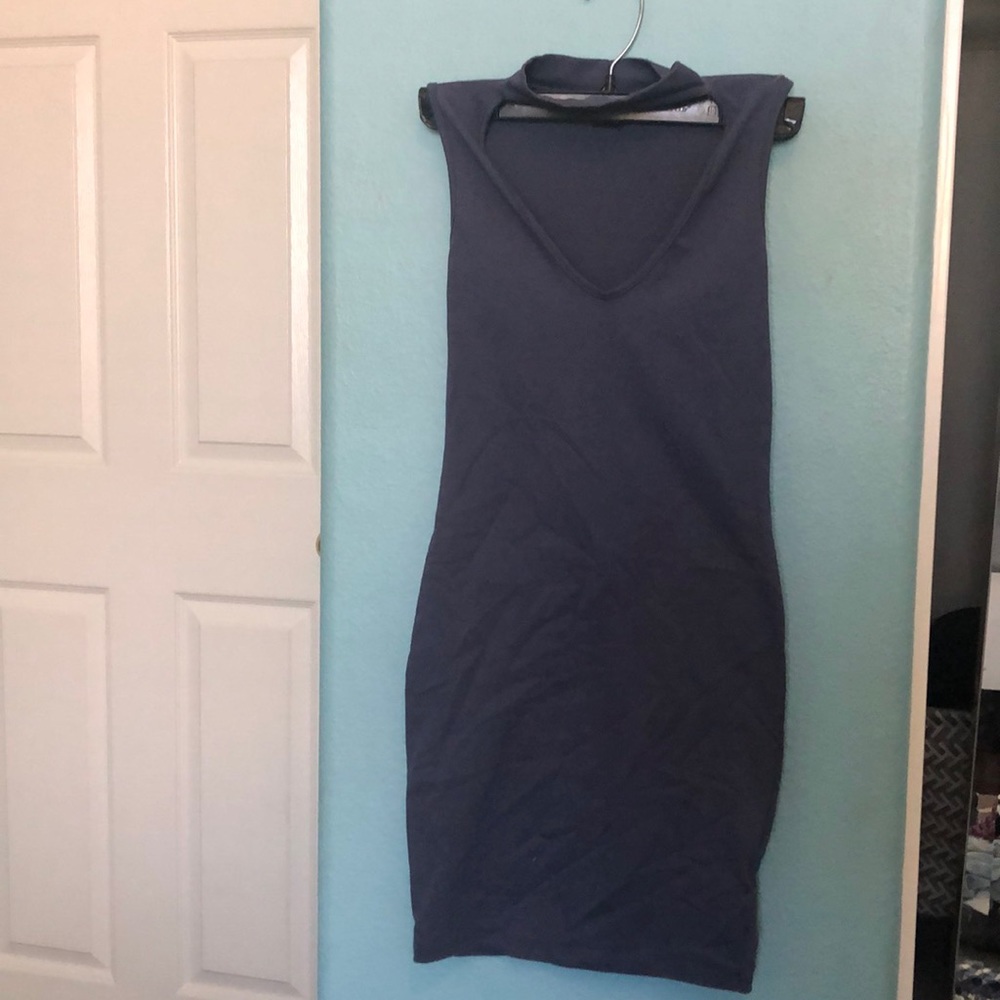 Blue tight dress